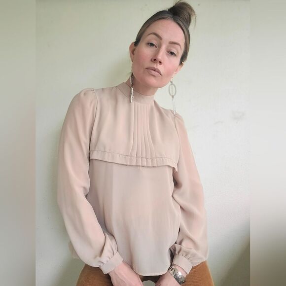 The Francesca Sheer Layered Vintage Blouse S - Picture 11 of 12